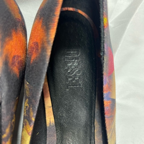 Diesel Black and Orange Peep-Toe Flats with Bow - Picture 3 of 4